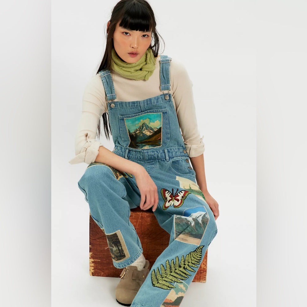 $298! Free People x Denim And Bone Roadtrip Overalls Small NEW - Picture 3 of 4